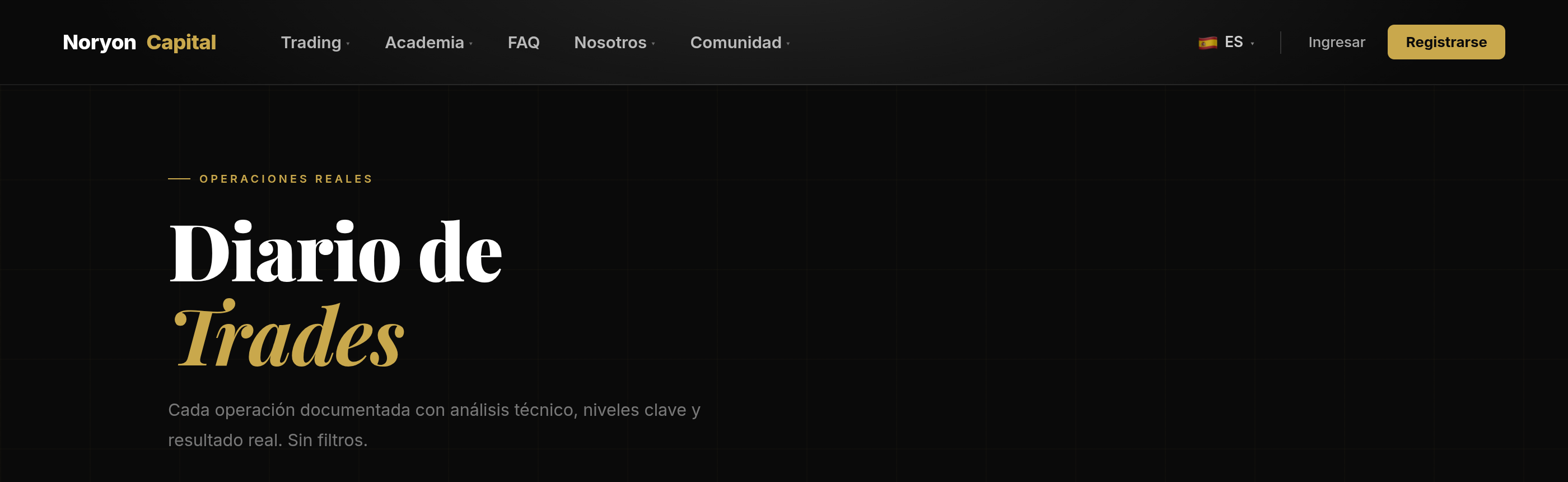 noryoncapital.com/trades.html — el diario de trades